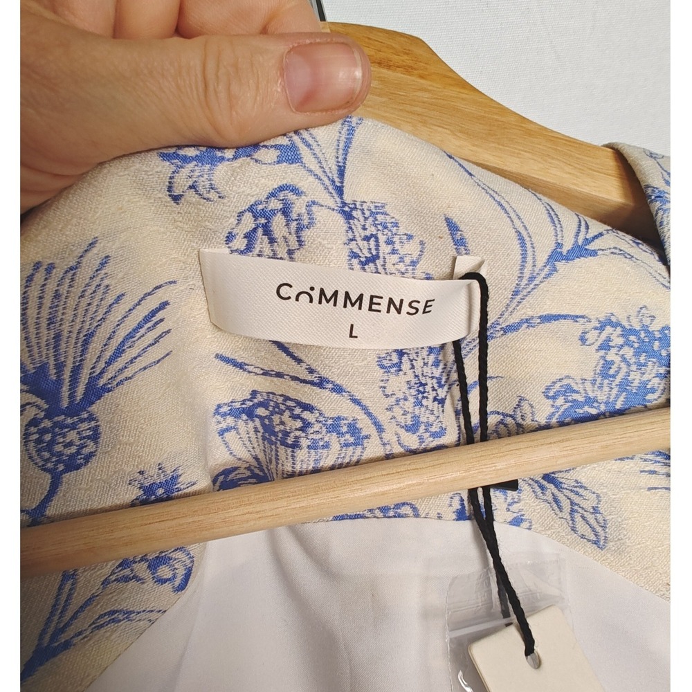 Commense Set Jacquard Square Neck Sleeveless Vest Top Mini Skirt Blue White L - Picture 13 of 16